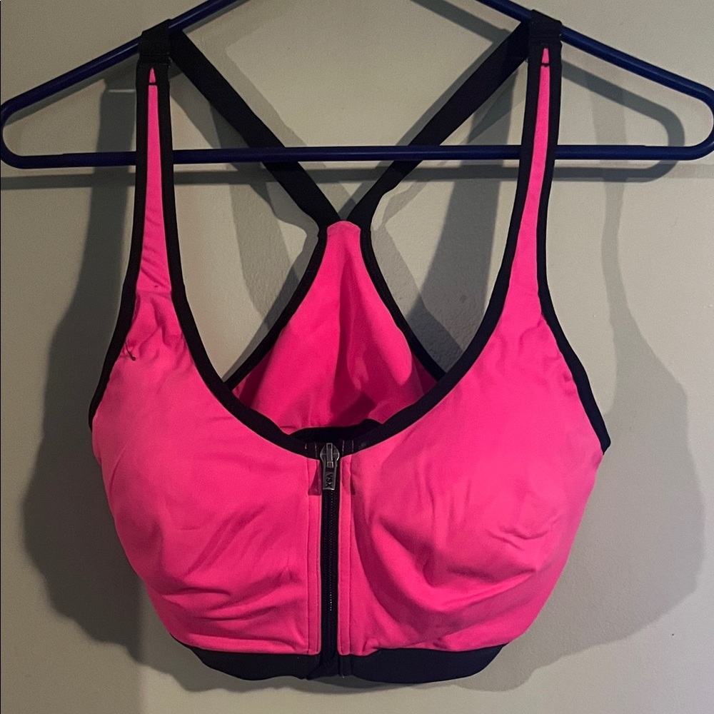 PINK Victoria's Secret Neon Sports Bra with Black Trim